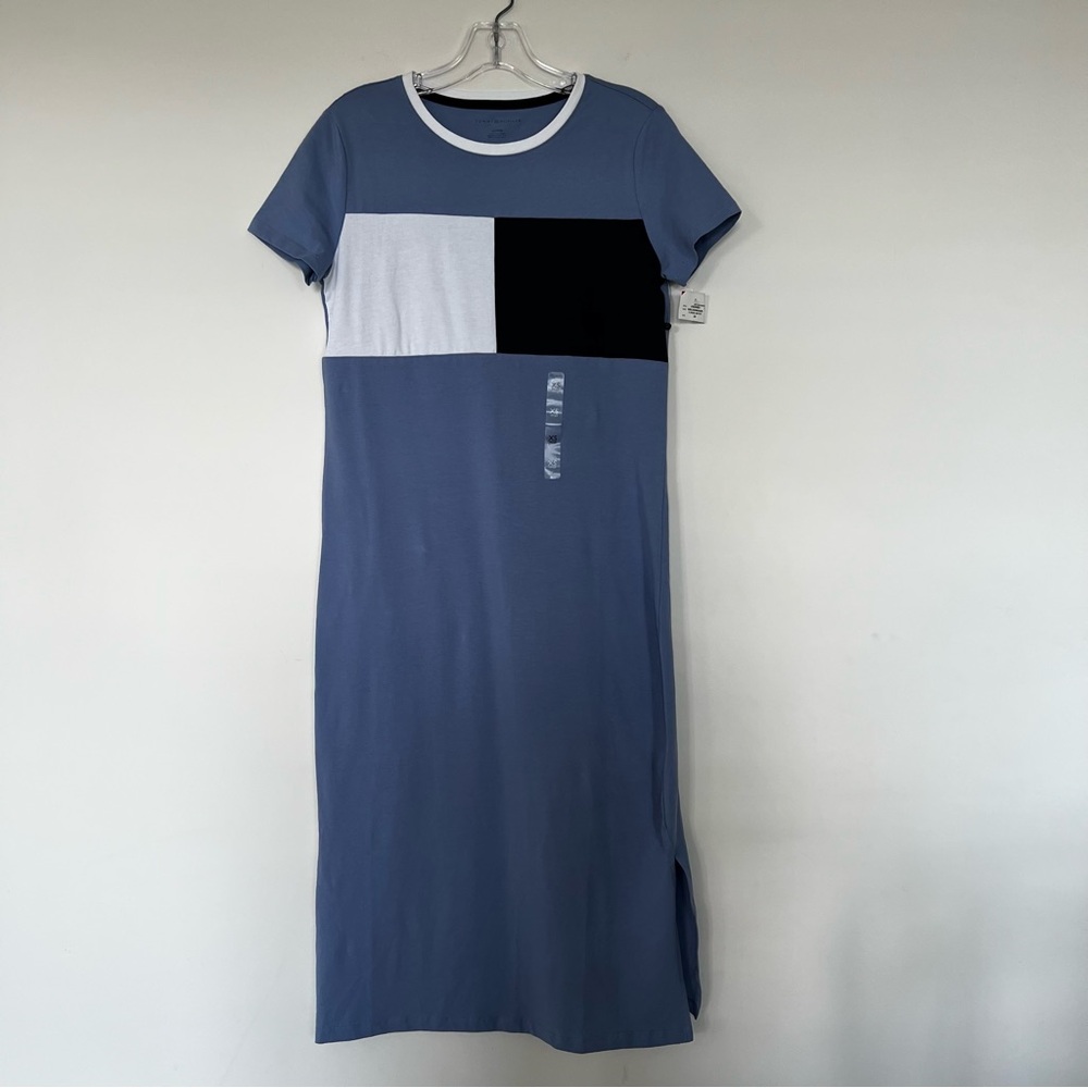 Tommy Hilfiger Women's Cotton T-Shirt Dress Casual Blue English Manor Sz XS